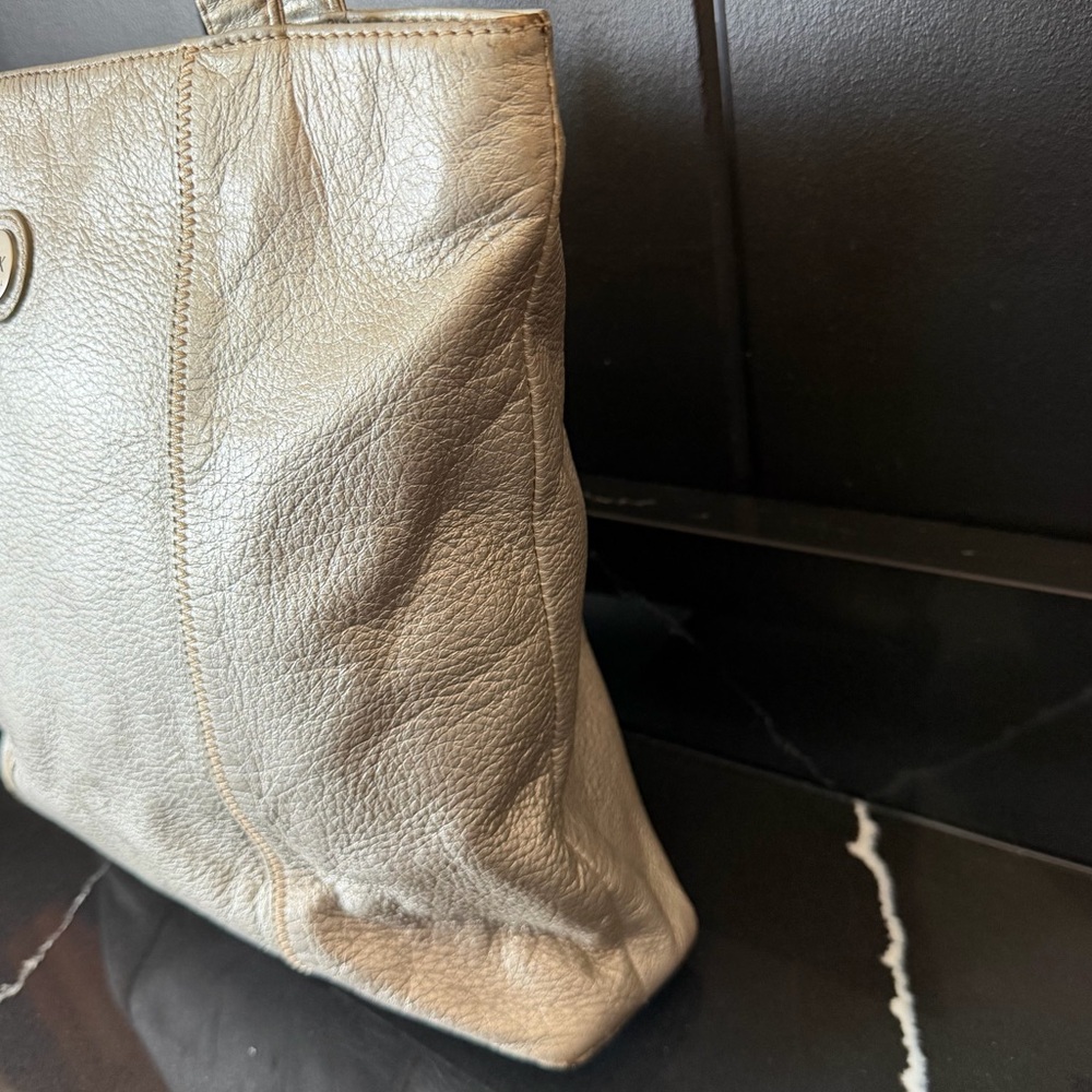The Sak Original Metallic Leather Tote Shoulder Bag Silver - Picture 4 of 10